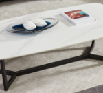 Mesa de Centro Blade Moderna em Pedra | Pélia Madeira